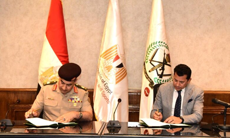 قيادة قوات الدفاع الشعبى والعسكرى توقع بروتوكول تعاون مع وزارة الشباب والرياضة