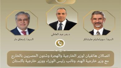 وزيرا خارجية الهند وباكستان: نقدر موقف مصر الداعم لتحقيق الأمن والاستقرار