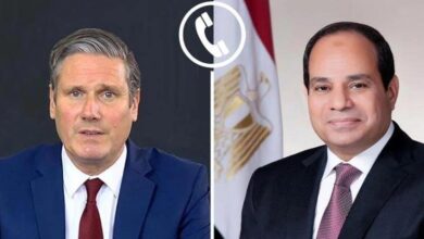 الرئيس السيسى يتلقى اتصالا من رئيس وزراء بريطانيا و ترحيب مشترك بوقف اطلاق النار