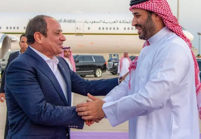 العربية :ولي العهد السعودي والرئيس المصري يناقشان أحداث المنطقة 