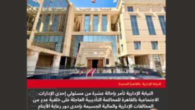 النيابة الإدارية تحيل 10مسؤولين للمحاكمة بسبب مخالفات فى دار أيتام بالقاهرة 