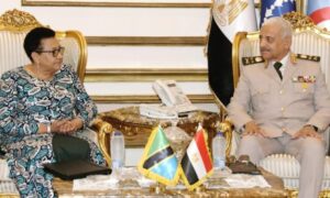 الفريق أول عبدالمجيد صقر يلتقي وزير الدفاع والخدمة الوطنية التنزانية 