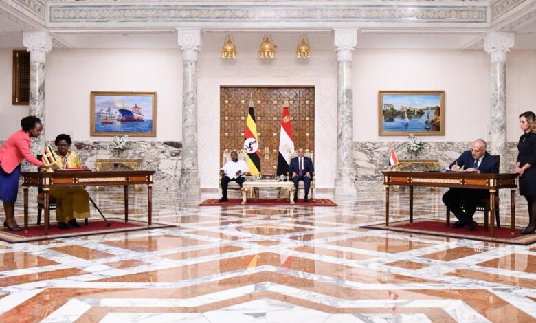 الرئيس السيسي ونظيره الأوغندي يشهدان التوقيع على عدد من مذكرات التفاهم