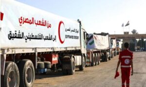 الهلال الأحمر المصري: القافلة الـ16من"زاد العزة"تحمل 2400طن مساعدات غذائية