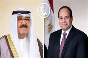 الرئيس السيسي يتصل هاتفيًا بالشيخ مشعل الجابر الصباح أمير دولة الكويت