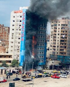 ندب خبراء الأدلة الجنائية ولجنة هندسية لمعاينة حريق مستشفى راقودة بـ كرموز 