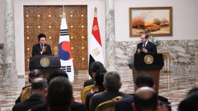 مراسم رسمية ومذكرات تفاهم.. تفاصيل لقاء السيسي ورئيس جمهورية كوريا