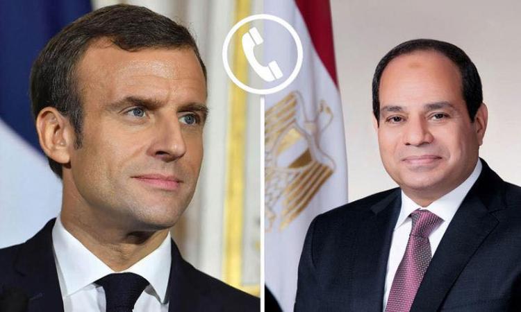 الرئيس السيسي يؤكد لنظيره الفرنسي"ماكرون" أهمية تعزيز إدخال المساعدات لغزة 