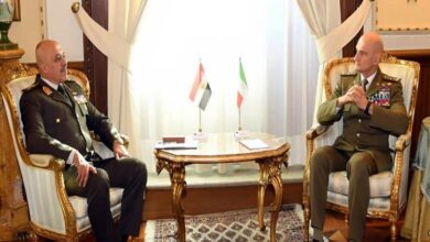 المتحدث العسكرى : رئيس الأركان يعود إلى أرض الوطن بعد إنتهاء زيارته الرسمية لإيطاليا 