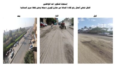 النقل تنهي أعمال رفع كفاءة وصلة السنانية بدمياط