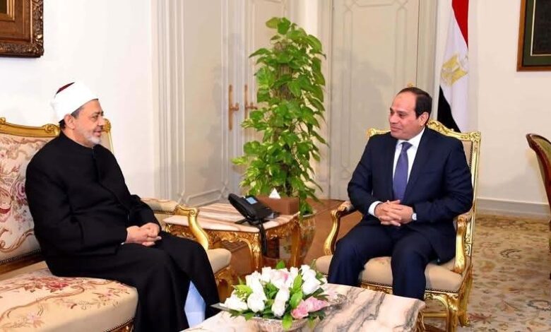 شيخ الأزهر يبعث برقية تهنئة للرئيس عبد الفتاح السيسي بقرب حلول شهر رمضان المبارك 