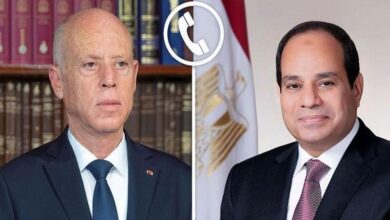 الرئيس السيسي ونظيره التونسي يتفقان على ضرورة خفض التصعيد والتوتر بالمنطقة