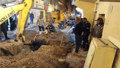 تحرك محافظة الجيزة لاحتواء هبوط أرضي وكسر ماسورة عزبة الصعايدة بإمبابة 