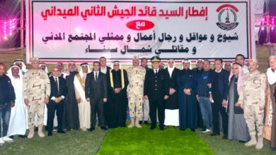 قيادة الجيش الثانى الميدانى تنظم حفل إفطار لعدد من شيوخ وعواقل شمال سيناء 