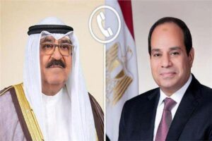 الرئيس السيسي يُجري اتصالاً هاتفياً بالشيخ مشعل الصباح أمير الكويت