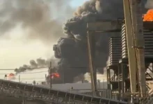 الارهاب الصهيوامركى بدأ ..اندلاع حريق في مصفاة نفط بولاية تكساس الأميركية 