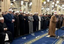 توافد جموع المصلين لتأدية صلاة التراويح في الليلة 27 من رمضان بالجامع الأزهر 