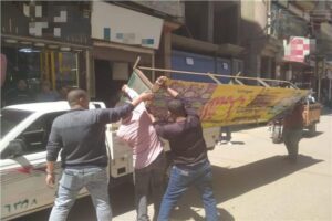 حملات مكبرة لإزالة الاشغالات في شوارع المنوفية