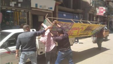 حملات مكبرة لإزالة الاشغالات في شوارع المنوفية