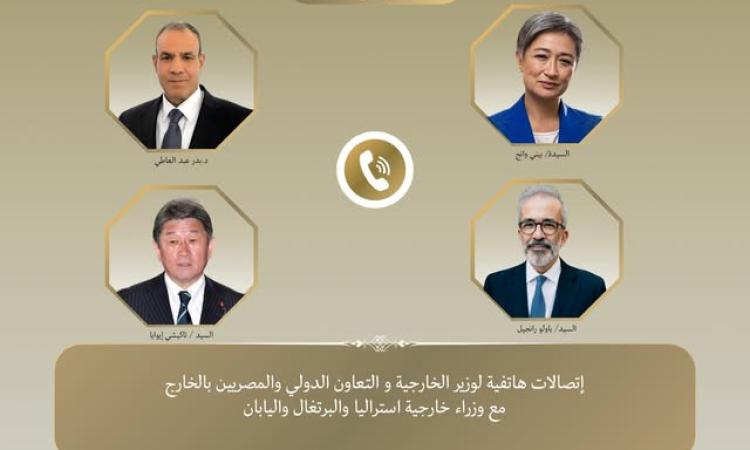 وزير الخارجية يبحث مع نظرائه من أستراليا واليابان والبرتغال التطورات الإقليمية 