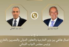 وزير الخارجية لـ"نبيه بري": استمرار التحركات المصرية لتوفير الدعم السياسي للشعب اللبناني في هذا الظرف الدقيق