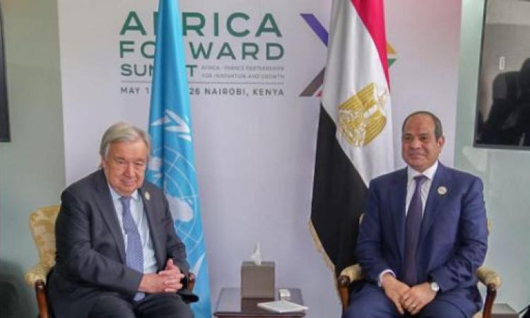 الرئيس السيسي يعرب عن تقدير مصر لجهود "جوتيريش" وقيادته لمنظومة العمل الأممي 