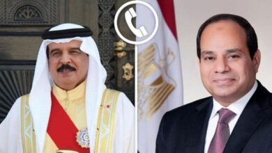 الرئيس السيسي يتلقى اتصالا هاتفيا من ملك البحرين للتهنئة بعيد الأضحى المبارك  