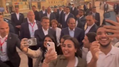 الرئيس الفرنسي ينشر فيديو من الإسكندرية ويوجه الشكر لسكانها على حسن الاستقبال 