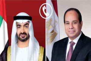 الرئيس السيسي يؤكد لنظيره الإماراتي تضامن مصر الكامل في مواجهة الاعتداء الإيراني 