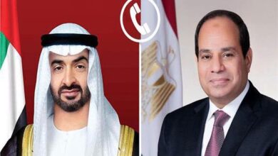 الرئيس السيسي يؤكد لنظيره الإماراتي تضامن مصر الكامل في مواجهة الاعتداء الإيراني 