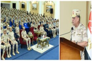 المتحدث العسكرى:وزير الدفاع لمقاتلى المنطقة الجنوبية التصدى بكل قوة لمن تسول له نفسه المساس بأمن مصر   