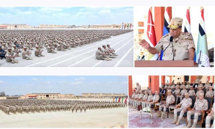 المتحدث العسكرى : وزير الدفاع يتفقد إحدى وحدات التدريب الأساسي للمجندين بالقوات المسلحة 