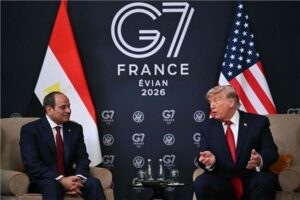 الرئيس السيسي يلتقي نظيره الأمريكي دونالد ترامب بقمة السبع 