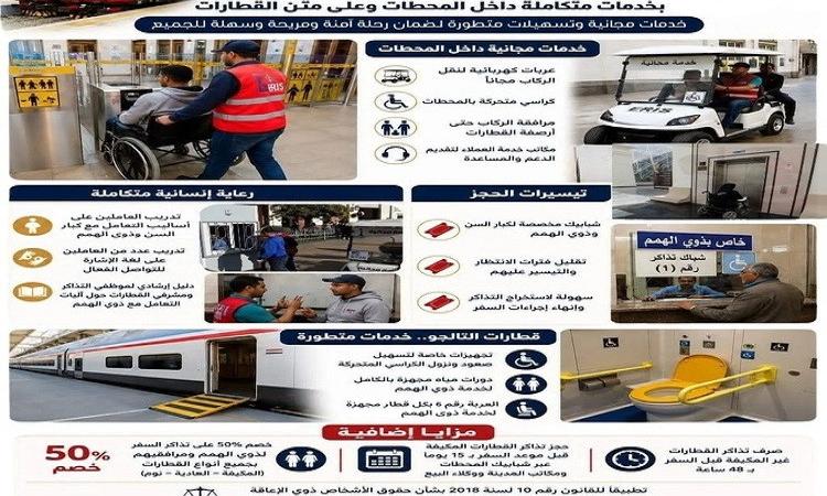 "السكة الحديد" توفر خدمات لكبار السن وذوي الهمم 