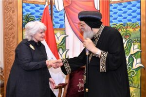 البابا تواضروس خلال استقباله سفيرة فرنسا لحقوق الإنسان: التعايش بين المصريين سمة أصيلة