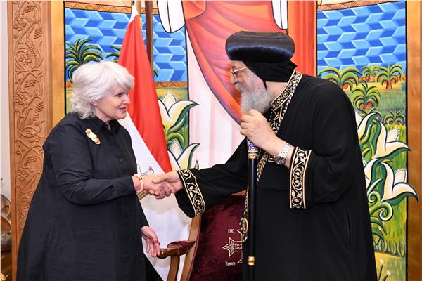 البابا تواضروس خلال استقباله سفيرة فرنسا لحقوق الإنسان: التعايش بين المصريين سمة أصيلة 