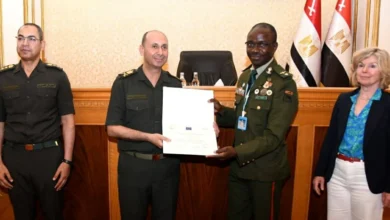 المتحدث العسكرى:القوات المسلحة تحتفل بتخريج الدورة التدريبية الدولية الثانية "حماية المدنيين بمهام الأمم المتحدة والقانون الدولي للهجرة"