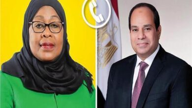 الرئيس السيسي يجري اتصالاً هاتفياً مع رئيسة جمهورية تنزانيا المتحدة 