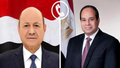 الرئيس السيسي يؤكد حرصه على مواصلة دعم اليمن والحفاظ على مؤسساته الوطنية 