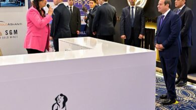 الرئيس السيسي يتفقد أجنحة معرض مصر للتعدين