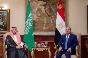 عقب المبحثات الثنائية السيسي ومحمد بن سلمان يشددان على إدخال المساعدات لغزة ووقف الانتهاكات الإسرائيلية