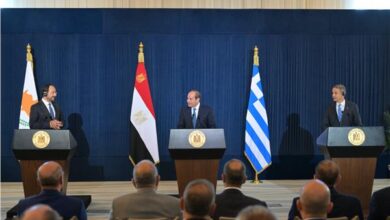 قمة العلمين الثلاثية لمصر وفبرص واليونان: دعم الأمن المائي المصري ولا تهجير لسكان فلسطين 
