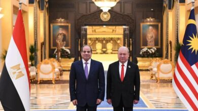السيسى يلتقى ملك ماليزيا بالقصر الوطني الماليزي "إستانا نيجارا"