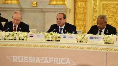 الرئيس السيسى: مصر تتمسك بالقانون الدولى فى حوكمة الأنهار العابرة للحدود ويؤكدنجاح الشراكة الروسية الأفريقية بتحويل التفاهمات السياسية والاقتصادية لمشروعات مستدامة