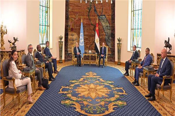الرئيس السيسي يستقبل سكرتير عام الأمم المتحدة 